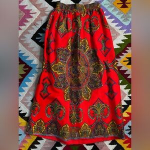 Vibrant vintage lord & Taylor Red Paisley Skirt